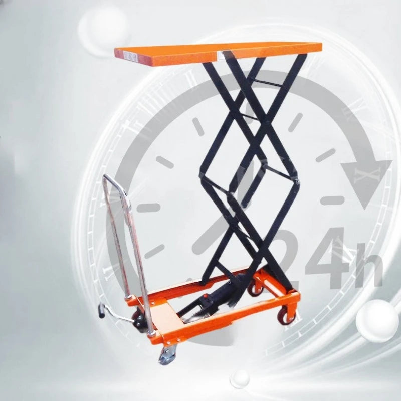 Scissor logistics trolley, movable hand push hydraulic lifting trolley