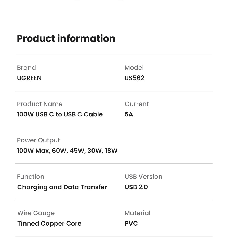 UGREEN PD100W/60W USB C to USB C Cable for iPhone 17 MacBook iPad Fast Charging Cable 5A/3A Type C Fast Charger PD Cable 0.5-3M