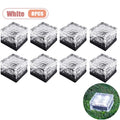 1-8PCS Square Solar Glass Brick Lights IP65 Waterproof LED Warm White Outdoor Landscape Path Lighting for Garden Courtyard Decor