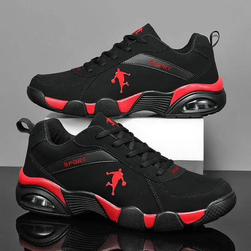 Outdoor Men's Running Sneakers Comfortable Leather+Mesh Walking Shoes Male Jogging TrainersTenis Masculino Zapatillas Hombre