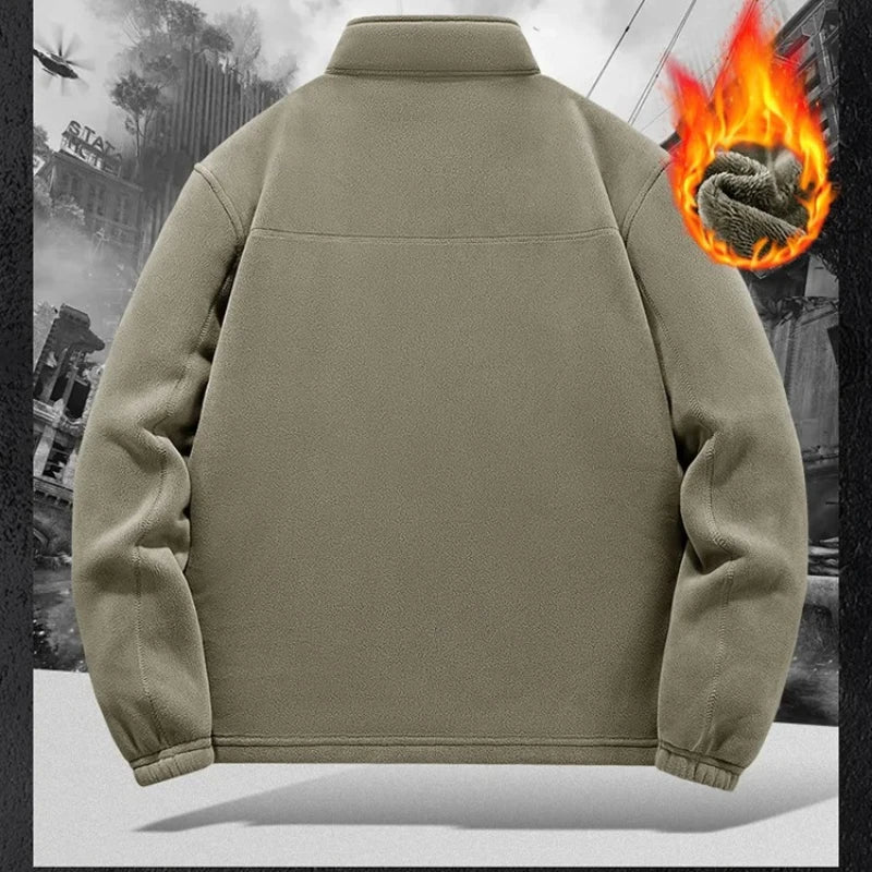 2026 Men's Outdoor Fleece Jacket Autumn Winter Thickened Polar Fleece with Added Insulation New Season Warm Casual Coat