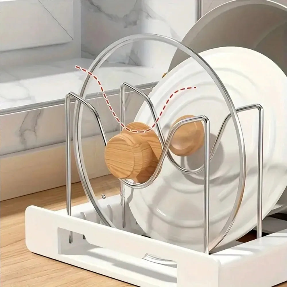 1pc Ultimate Kitchen Organizer Space-Saving Expandable Shelf With Pot Lid Holder Utensil Rack Pull-Out Drawer For Tidy Cooking