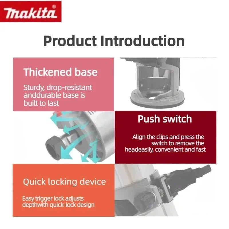 Makita DRT50 18V LXT Cordless Trimmer, Brushless Motor, Professional Rechargeable Slotting and Milling Tool,Edge trimmer