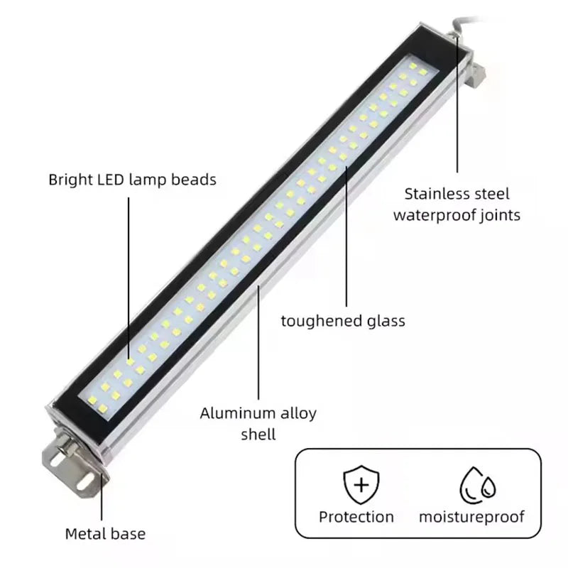 LED Industrial Lamp IP67 Waterproof Oil-proof Dust-proof Led Bar Lamps 22CM 35CM 40CM 52CM 220v 24v Machine Work Tool Lights