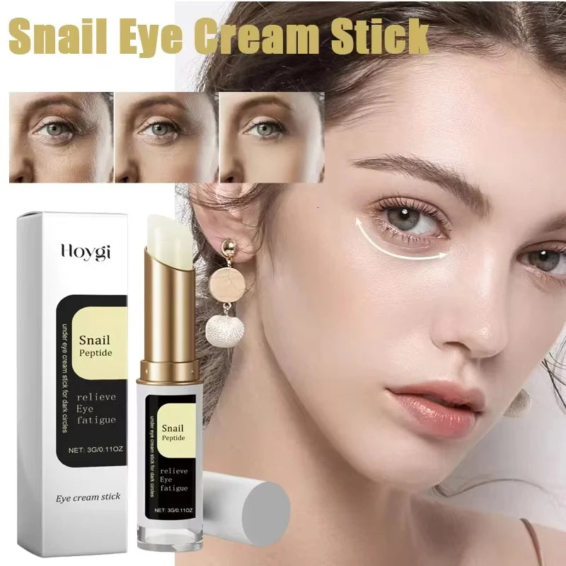 Snail Mucin Eye Cream Stick Wrinkle Removing Lightening Dark Circle Remove Eye Bag Anti-Puffiness Firming Fade Fine Lines
