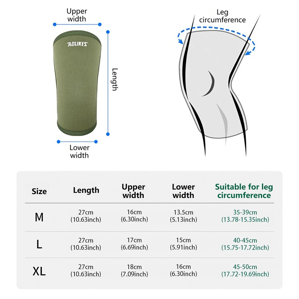 AOLIKES 7mm Compression Knee Sleeves for Weightlifting Support, Powerlifting Strength, Heavy Squats, Cross Training, Gym Fitness