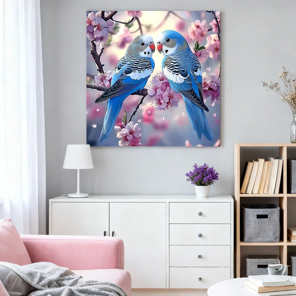HUACAN Diamond Mosaic Kit Parrot Animal Full Square Round Drill Painting Bird Flower Paintings Home Decor Rhinestones