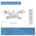 E27 Fan Light 2-in-1 60W  Drone Design Ceiling Fan Light with Remote Control AC85-265V Fan Lighting Bulb for Home Restaurant