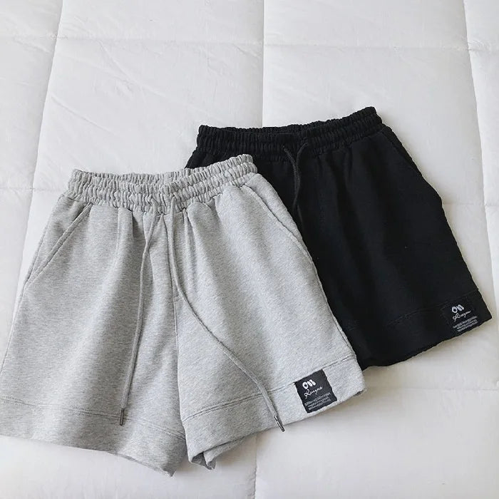 New Women High-Waist Wide-Leg Pants Couple's Sports Shorts Student Loose Home Pants Girls Casual Running Shorts Sexy high-waist