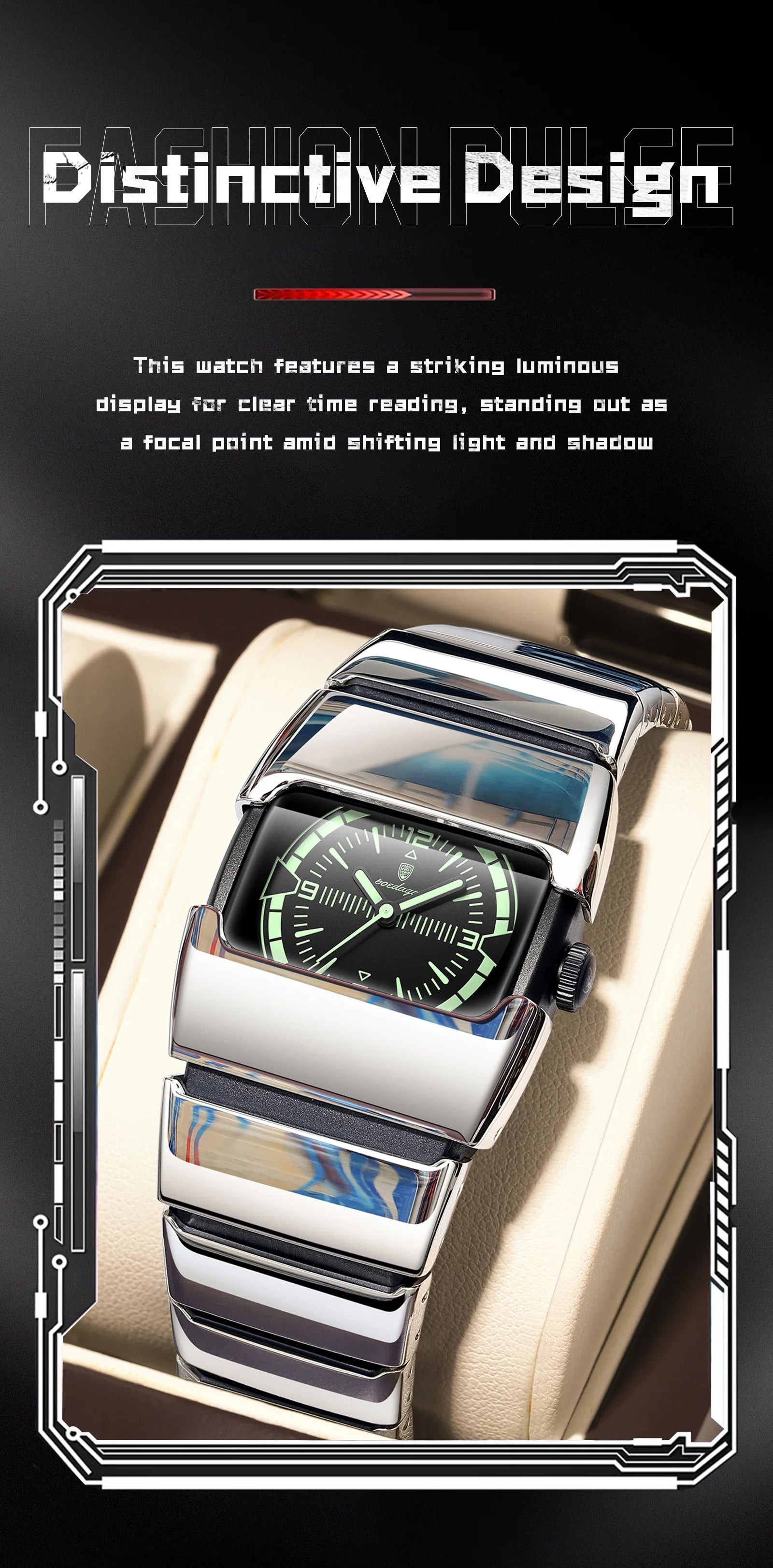 POEDAGAR Original Casual Man Wristwatch Waterproof Luminous Stainless Steel Watch For Men Sports Quartz Men's Watches Male Clock