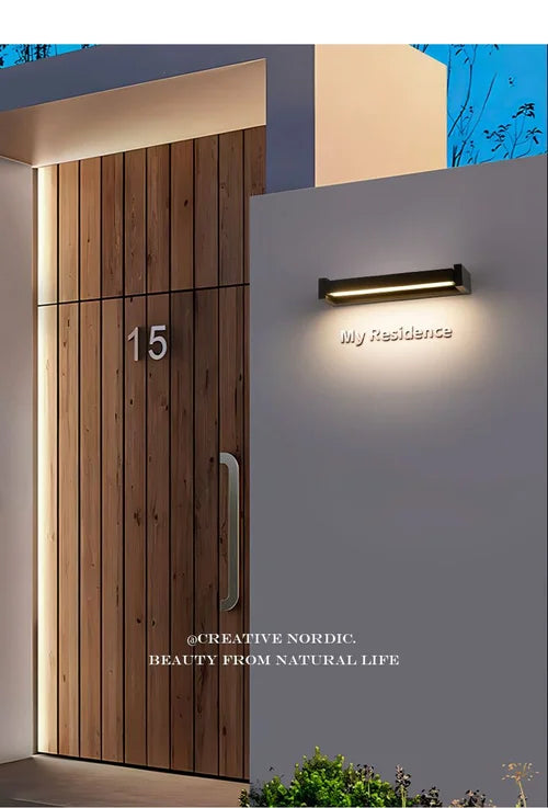 Adjustable angle outdoor waterproof outdoor wall lamp garden wiring wall lamp simple and high-end aluminum wall lamp