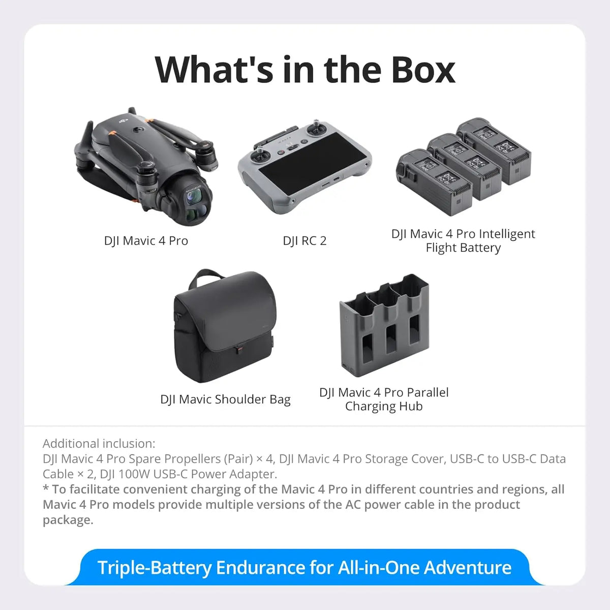 Open Box-DJI Mavic 4 Pro Fly More Combo with DJI RC 2, Flagship Tri-Camera Drone with 100MP 4/3 CMOS Hasselblad Camera, 30km/18.6mi Video Transmission, 51-Min Max Flight Time, Charging Hub, and More
