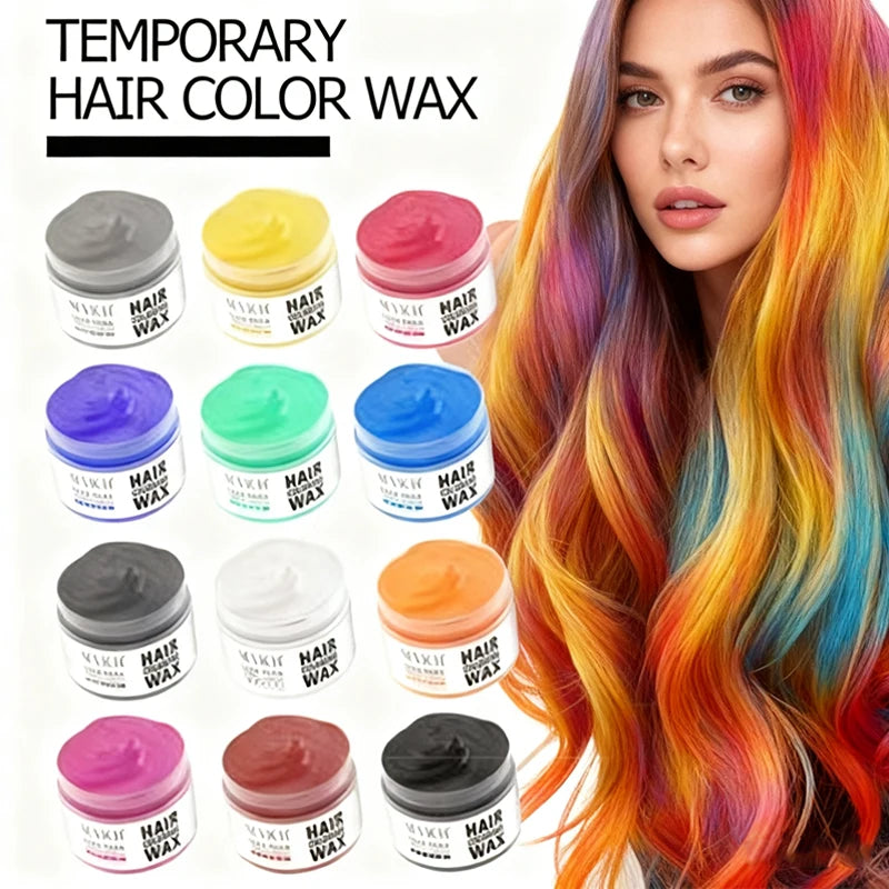 Christmas Hair Colour Wax Easy To Wash DIY Dye Hair Mud Immediate Dying for Eyebrow Beards Coloring Temporary Hair Colour Cream
