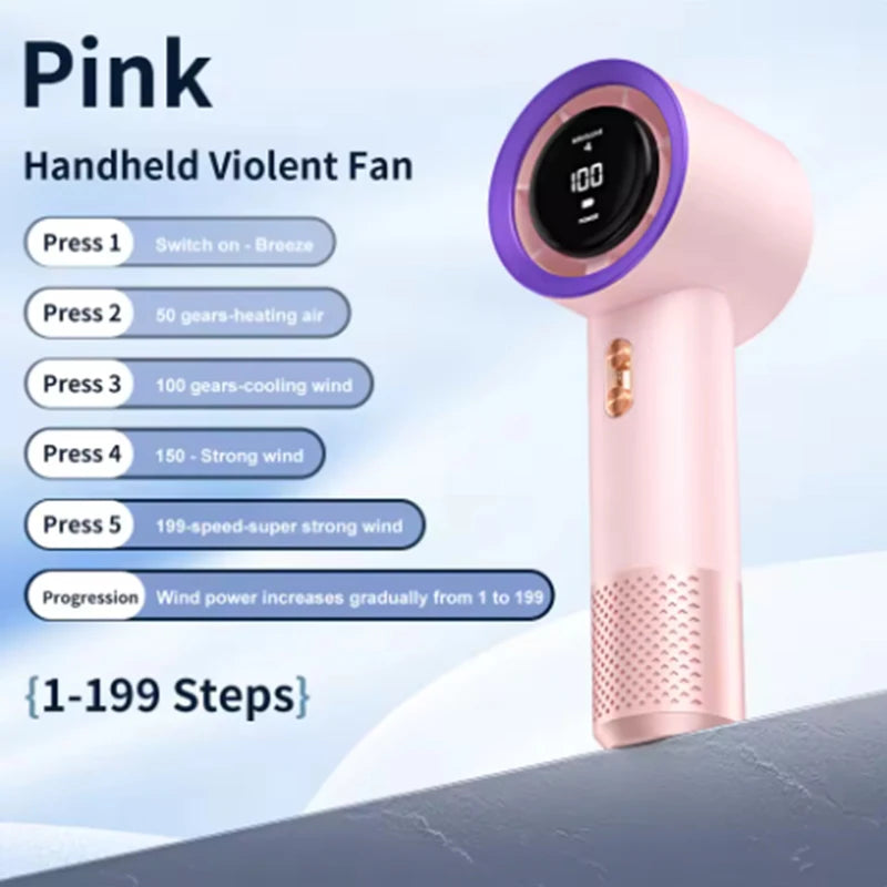 Handheld High-Speed Fan mini Portable Air Conditioner with Six Fans and 199 Levels of Infinite Adjustment