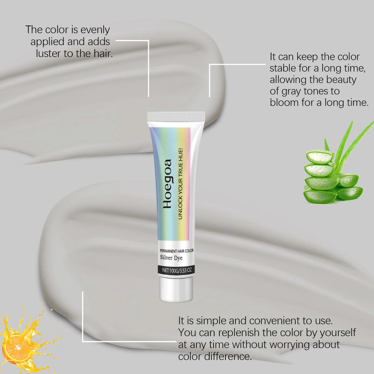 Permanent Hair Dye Natural No Stimulation Easy Coloring Cream Soften Hair Prevent Dryness Rough Silver Gray Hair Color Shampoo