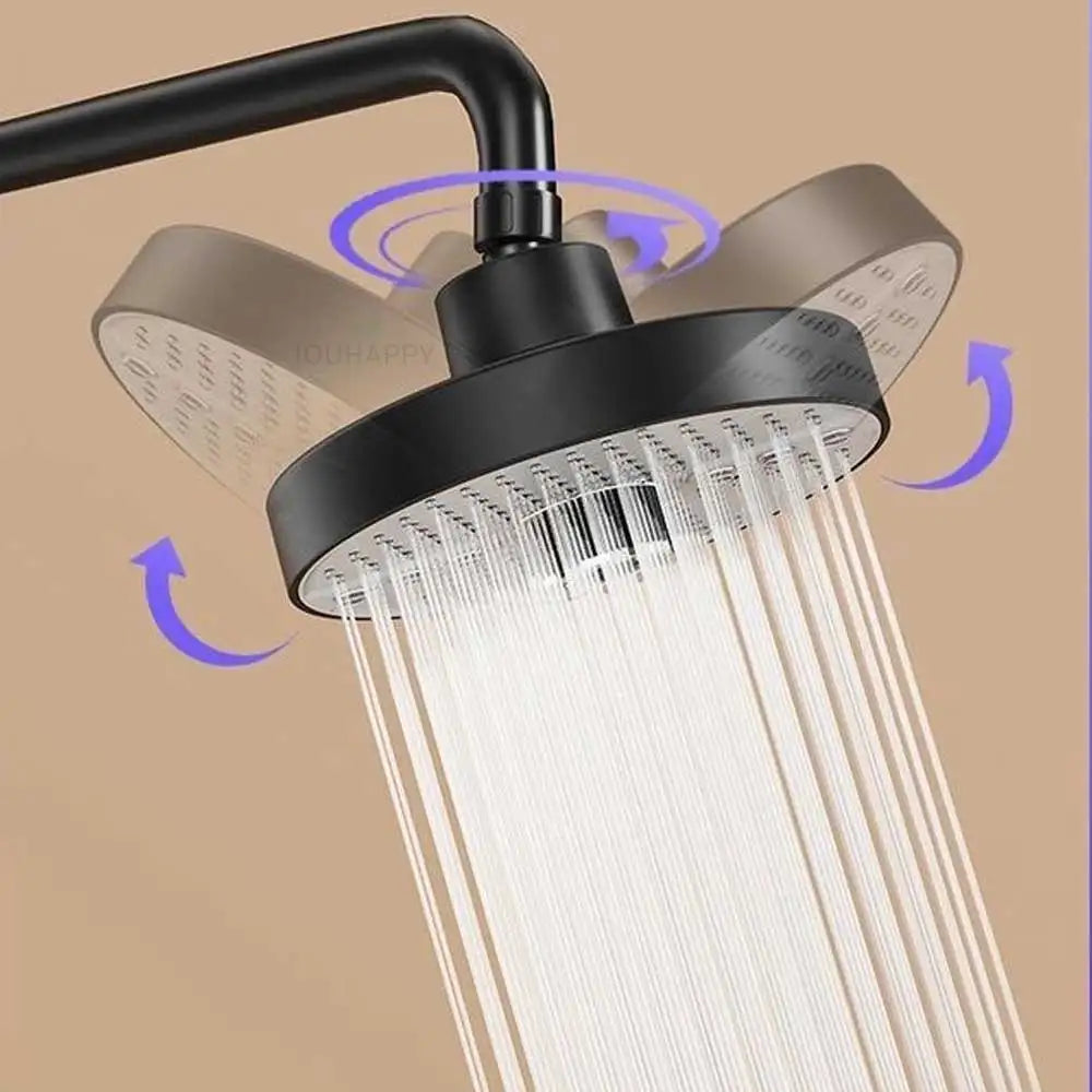 5 Modes Shower Head with High Elastic Silicone Nozzles Knob Adjustable Large Water Flow Shower Head Home Bathroom Accessories