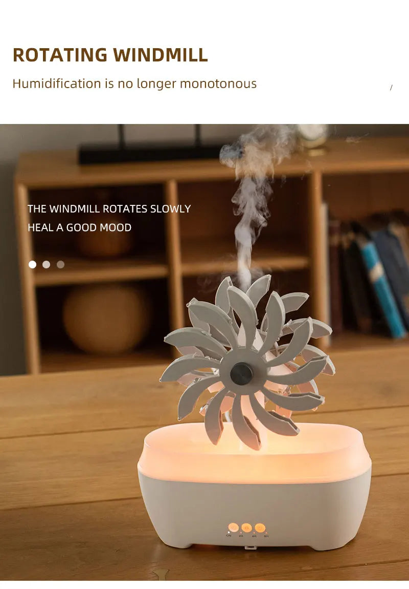 Hot Selling Windmill Aromatic 7 LED Color Air Humidifier for Home Portable Ultrasonic Rain Drop Aroma Diffuser for Bedroom