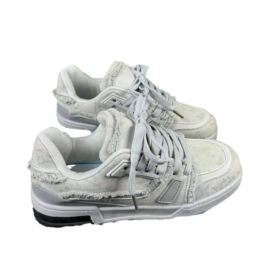 2025 New Casual Women's Sneakers Popular Niche Vintage Skateboard Spring Autumn All Match Shoes Couple Style Pink Sneakers