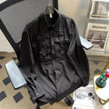 Vintage Weaving Shirts For Men Long/Short Sleeve Lapel INS Trend Tops Streetwear New Spring Summer Fashion Casual Loose Shirts