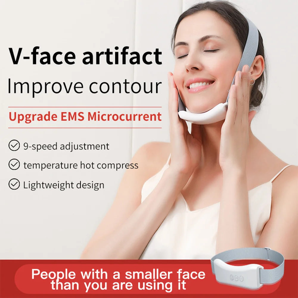 EMS Facial Massager V-Face Double Chin Reducer Face Shape Facial Lifting Machine Chin Slimmer Skin Tightening Care Beauty Device
