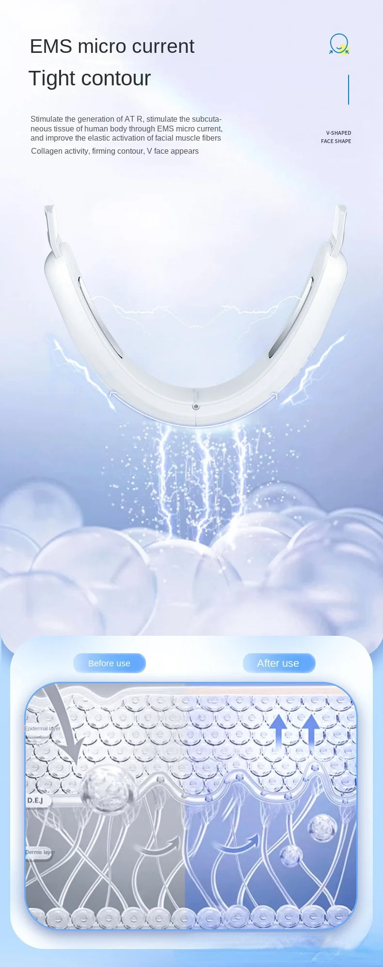 EMS V Line Shaper Face Slimming Massager Electric Facial Lifting Firming Tool Chin Cheek Tightening Beauty Device