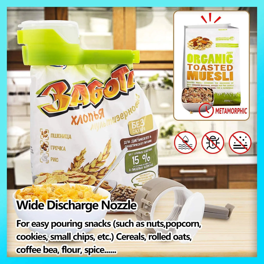 Snack Sealing Clip Fresh Keeping Sealer Clamp Plastic Food Saver Travel Kitchen Gadgets Seal Pour Food Storage Bag Cap Clip