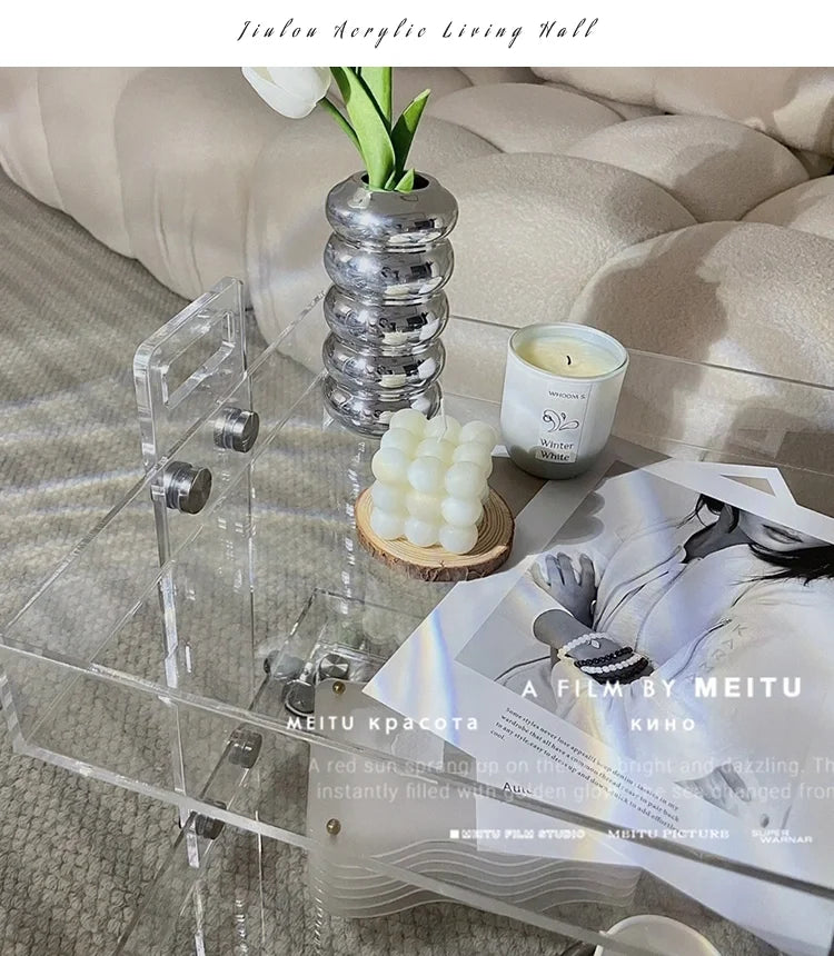 Modern Aesthetic Coffee Tables Acrylic Design Unique Minimalist Coffee Tables Small Flexible Muebles Para El Hogar Accessories