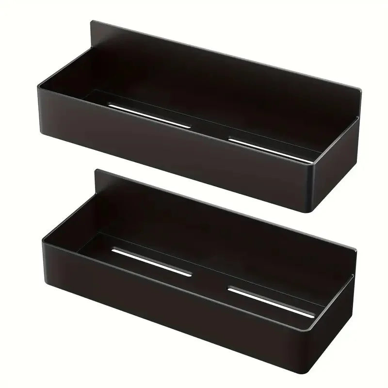 2pcs New Saving Space Strong Magnetic Shelves No Drilling Plastics Storage Basket Spice Storage Rack Refrigerator Microwaves