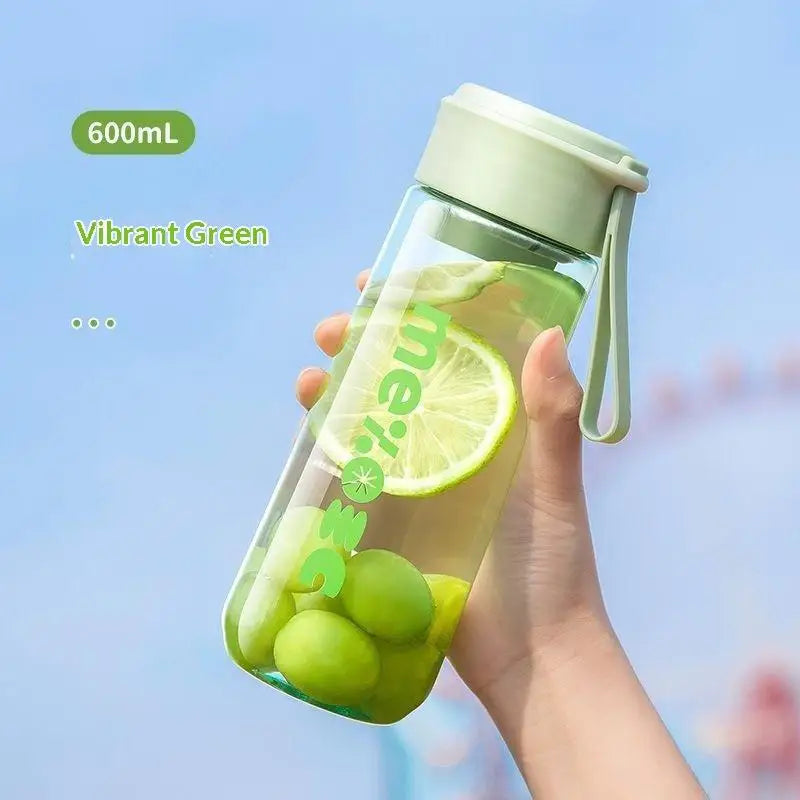 600ML Large Capacity Water Bottles Student Portable Direct Drinking Brief Plastic Cup Kids High Temperature Resistance Bottles