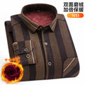 Men's Long-Sleeved Shirt Thickened Warm 7XL8XL Plus Size Autumn/Winter Casual No-Ironing Comfortable Double-Sided Fleece Top