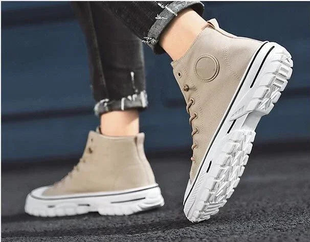 Men's High Top Sneakers 2025 New Canvas Shoes Fashion Male High Top Casual Skateboarding Vulcanized Shoes Brand Comfort Sneakers