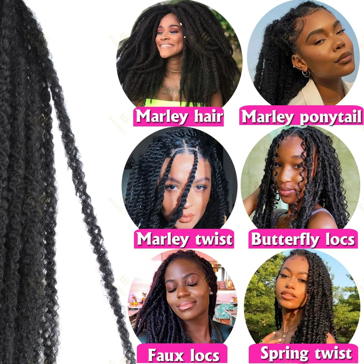 Afro Kinky Twist Crochet Hair Braids Marley Braid Hair 18inches Senegalese Curly Crochet Synthetic Braiding Hair Extensions