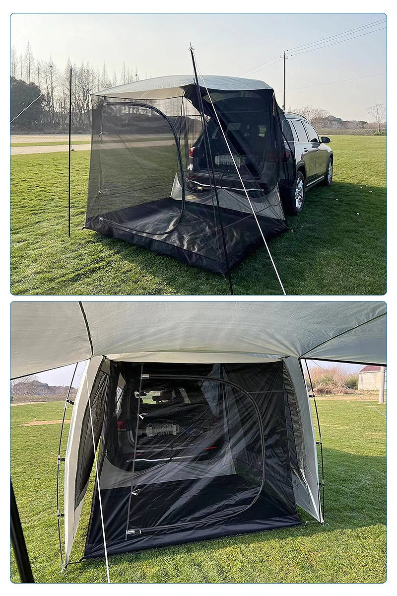Outdoor SUV Car Camping tent Portable Waterproof Tent 3-4 people Dome Extension tent Sunshade Tunnel style tent,Large tent.