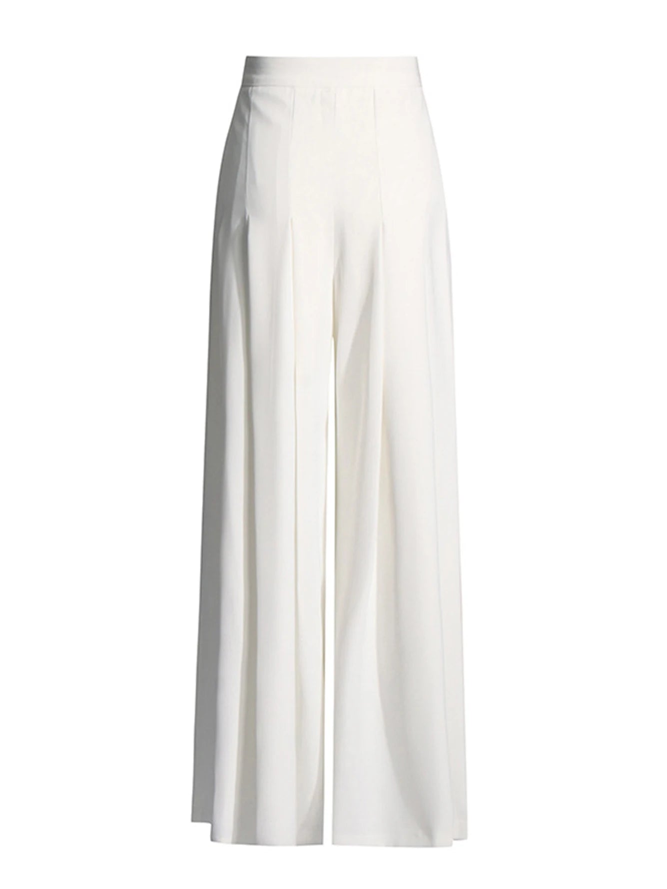 High Quality Summer New White Slim Set 2026 Sexy Short Sleeved Pleated Top+High Waisted Wide Leg Pants Party 2 Two-Piece Set