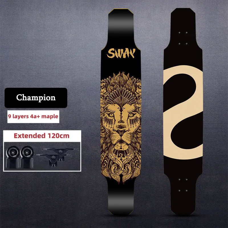 Longboard Skateboard for Beginners Cruiser Dancing Board with 9-Ply Maple Deck PU Wheels for Boys Girls Teens Street Commuting