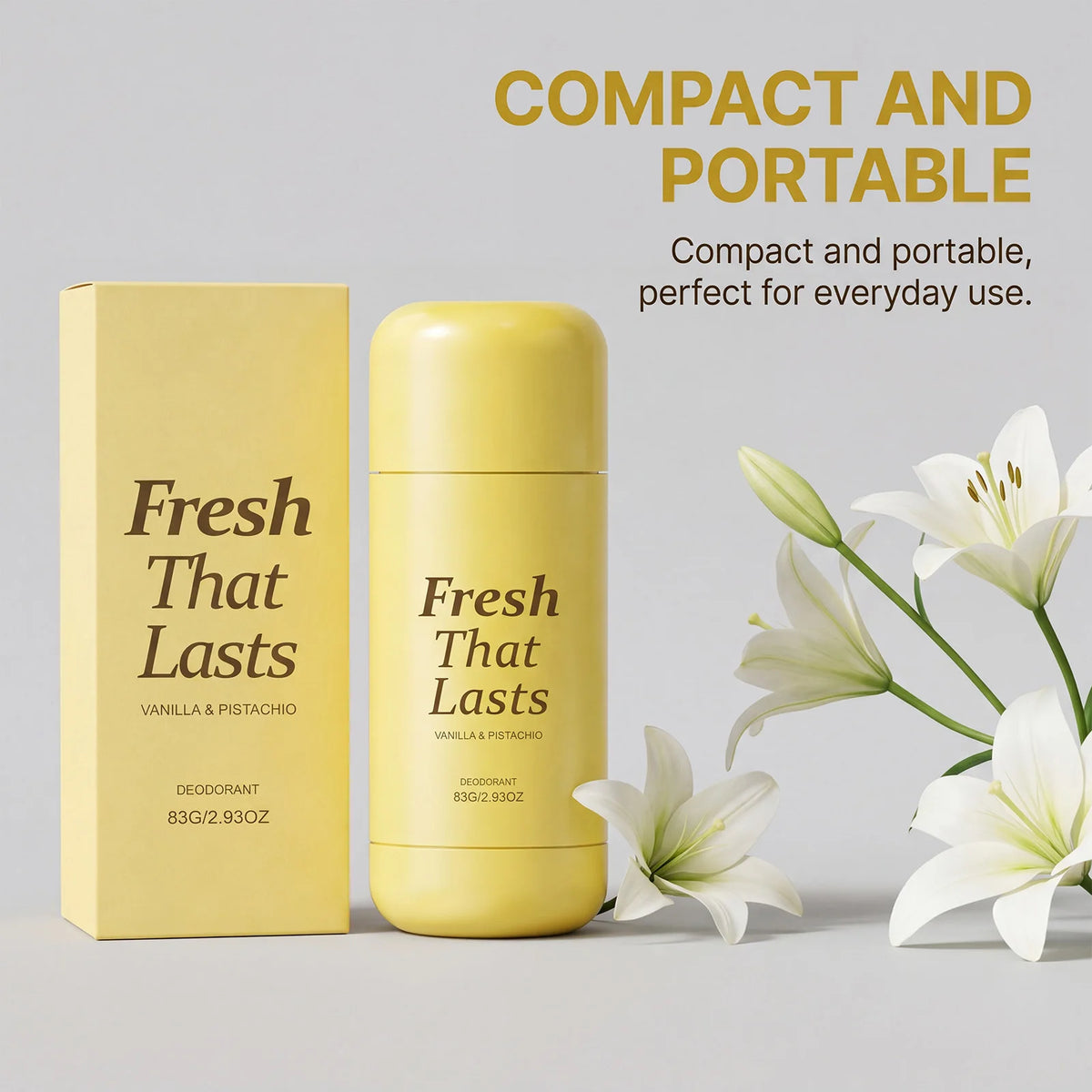 Vanilla Deodorant Stick Anti Odor Remover Refresh Moisturizing Skin Brightening Kojic Acid Turmeric Antiperspirant for Women 83g