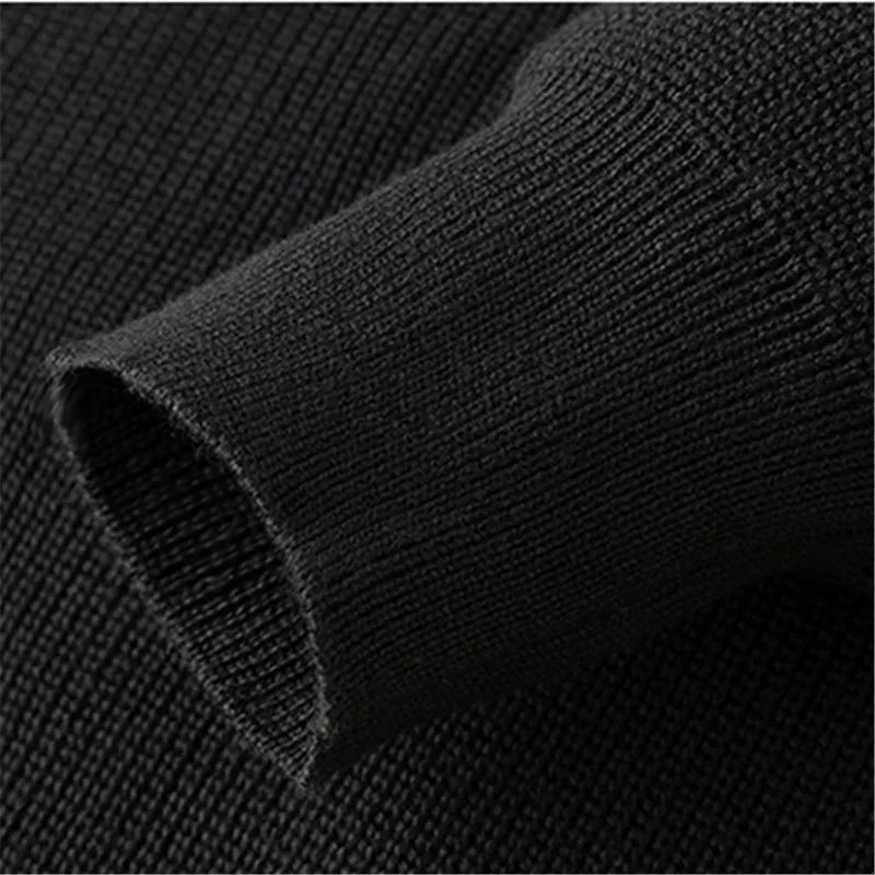 Spring Autumn Men's Turn-Down Collar Pullovers Long Sleeve Knitted Sweater Half Zipper Solid Casual Pullovers Man Loose Knitwear