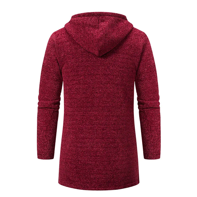 Men's Knitted Cardigan Casual Hooded Coat Slim Fit Autumn and Winter New Sweater Coat Men's Sweater