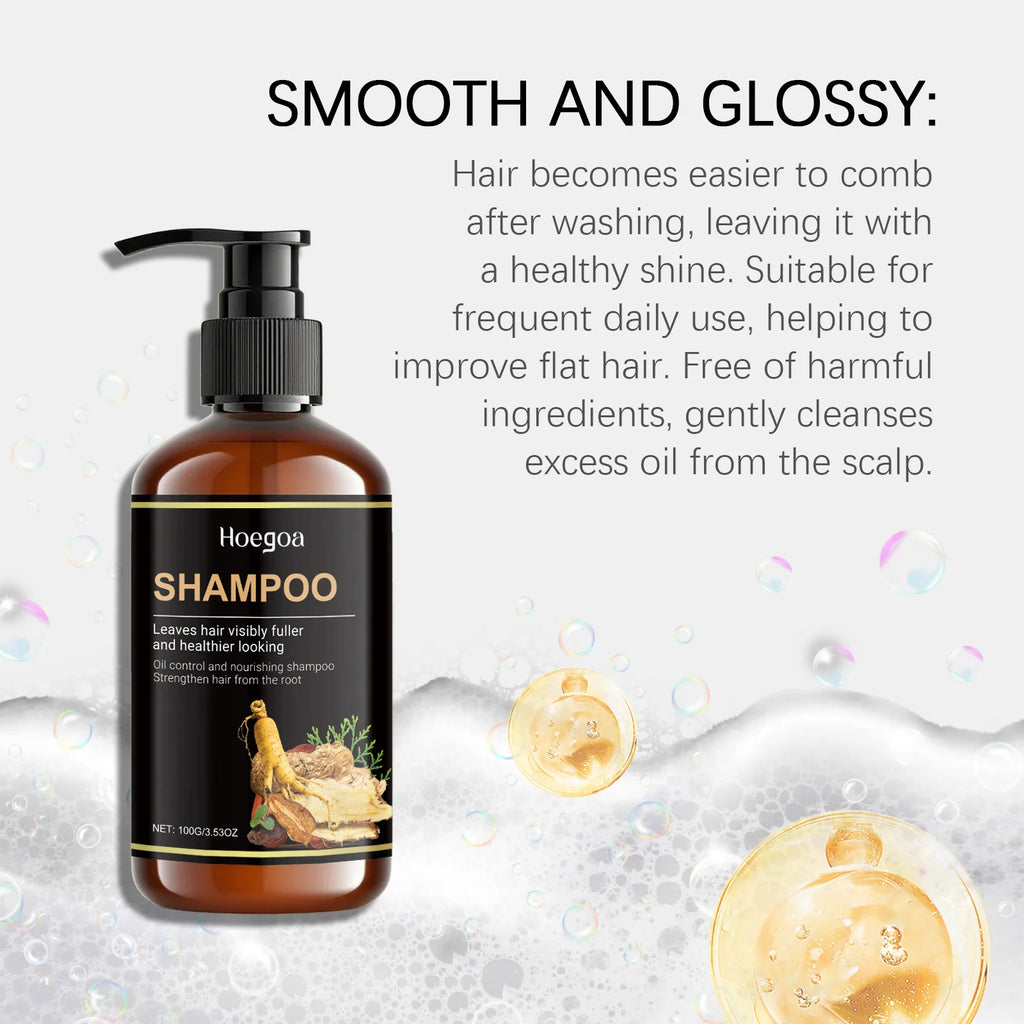Ginseng Polygonum Multiflorum Shampoo Refreshing Oil Control Anti Dandruff Reduce Loss Repair Damaged Thicken Volumizing Hair