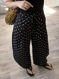 Polka Dot Cotton Linen Pants White Women Wide Leg Summer Spring Baggy Trousers For Woman High  Waist Linen Loose Pants Women