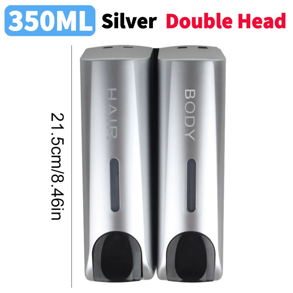 350ML Shower Bath Shampoo Dispenser Waterproof Shower Gel Lotion Soap Dispenser Wall Mount Refillable for Home Hotel Restaurant