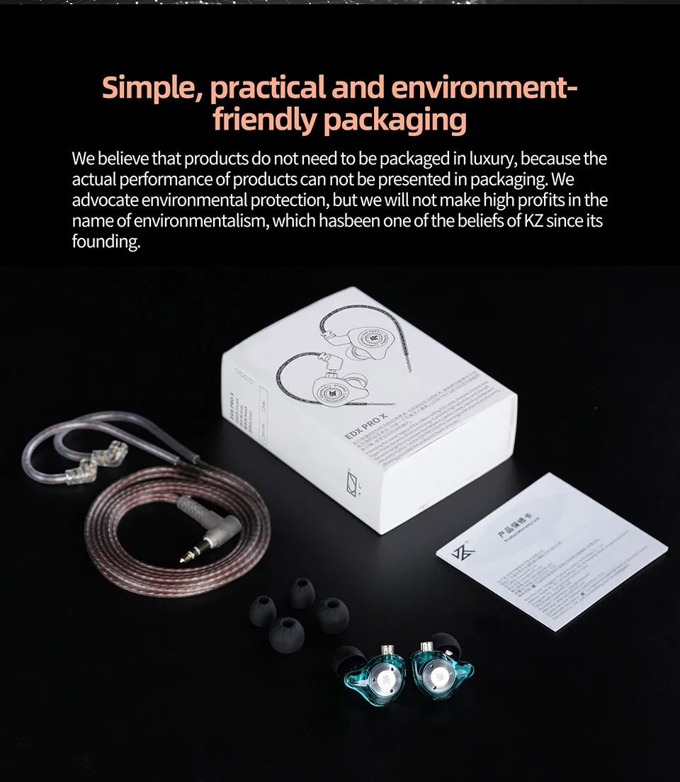 KZ EDX PRO X Wired Earphone Stereo Bass HIFI Music Sports Microphone Wired Earphone Earplug Detachable Cable ZSN PRO 2 X ZS10