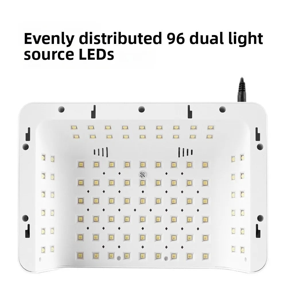 Versatile Dual Hand Nail Dryer Lamp Flip Design 96 LEDS Nail Curing Lamp 30/60/99/120s Timer 2IN1 UV Nails Lamp Salon