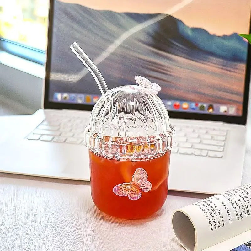 Butterfly Transparent Twisted Glass High Beauty Water Cup Beer Glass Household Juice Whiskey Glasses Cold Drink Glassware