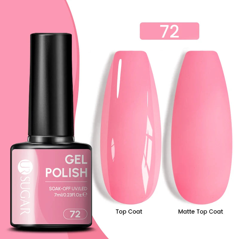 UR SUGAR 7ML Valentine’s Day Gel Nail Polish 107 Colors Classic Black Red Glitter Semi Permanent Autumn Soak Off UV Gel Varnish