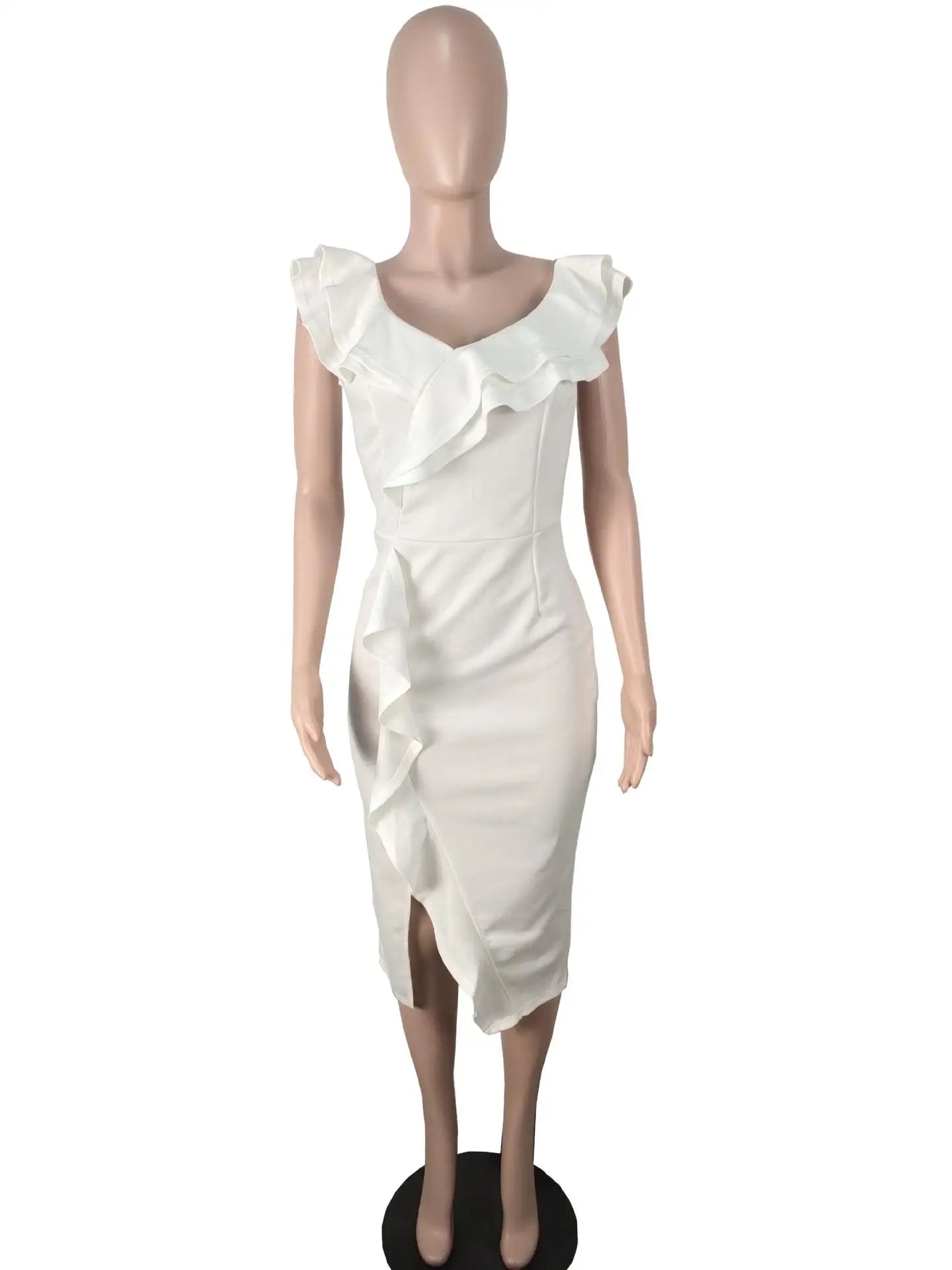 Summer Women's Pure Color Short Sleeve Long Dress Cleanfit Loose Waist Polyester Cotton Blend Regular Sleeve Basic Style