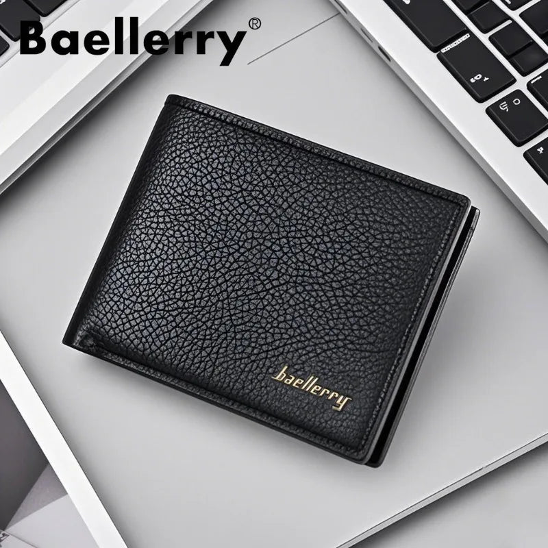 Baellerry Men RFID Wallets New Short Card Holder Simple Male Purses Photo Holder Small Coin Bag Zipper Wallet For Men