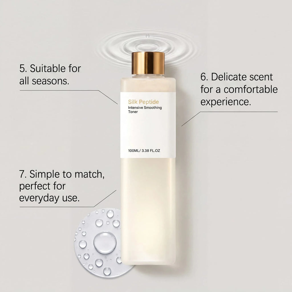 Silk Peptide Facial Toner Soothe Sensitive Skin Smooth Fine Lines Revitalize Skins Barrier Brighten Dull Moisturize Face Toner