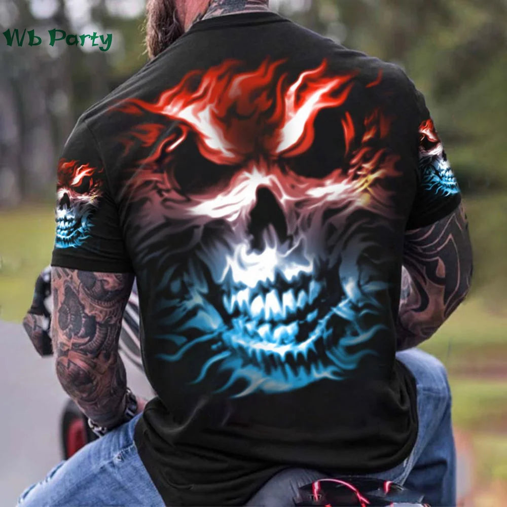 Skull Pattern Back Print Clothes Men Graphic Tees Men's Summer Clothes Designer Clothes Men Short Sleeve Tee Skull Graphic Tees
