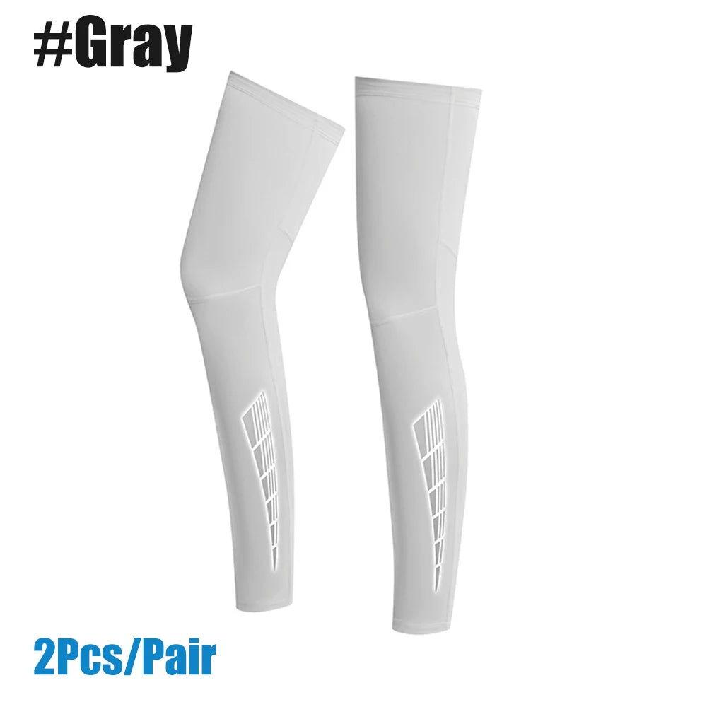 1 Pair Compression Leg Sleeves – Full Length Long Knee UV Protection Sleeves for Outdoor Sports – Cycling, Football, Basketball